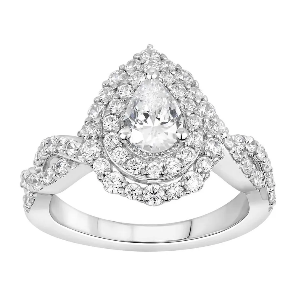 LADIES SEMI MOUNT RING 1 1/5 CT ROUND DIAMOND 14K WHITE GOLD