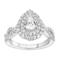 LADIES SEMI MOUNT RING 1 1/5 CT ROUND DIAMOND 14K WHITE GOLD