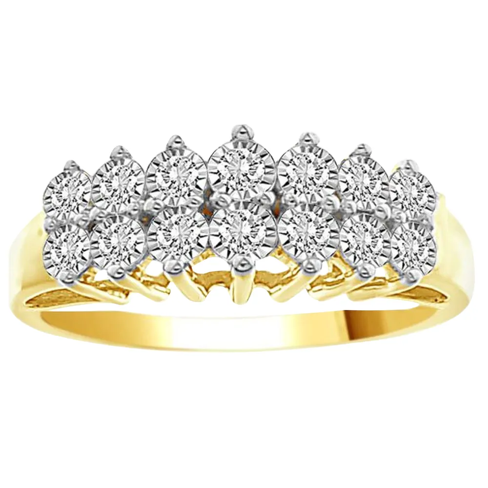 LADIES RING 1/4 CT ROUND DIAMOND 10K YELLOW GOLD