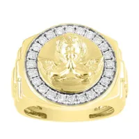 MEN’S RING 1/5 CT ROUND DIAMOND 10K YELLOW GOLD