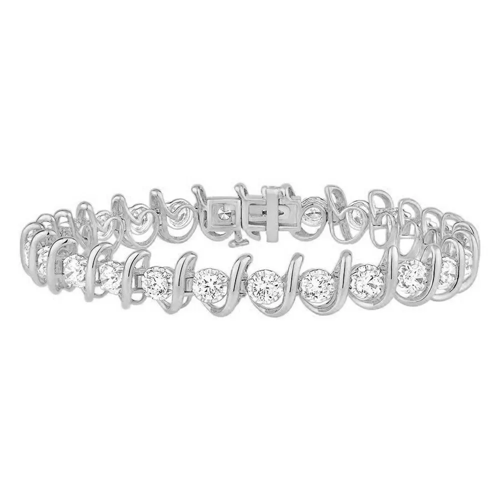 LADIES BRACELET CT ROUND DIAMOND 14K WHITE GOLD