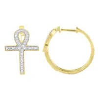 MEN’S HOOPS 1/5 CT ROUND DIAMOND 10KT YELLOW GOLD