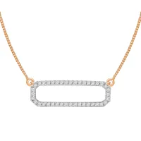 LADIES NECKLACE 1/6 CT ROUND DIAMOND 10K ROSE GOLD