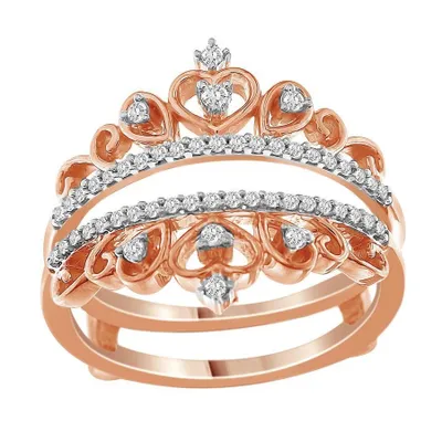 LADIES RING 1/4 CT ROUND DIAMOND 14K ROSE GOLD