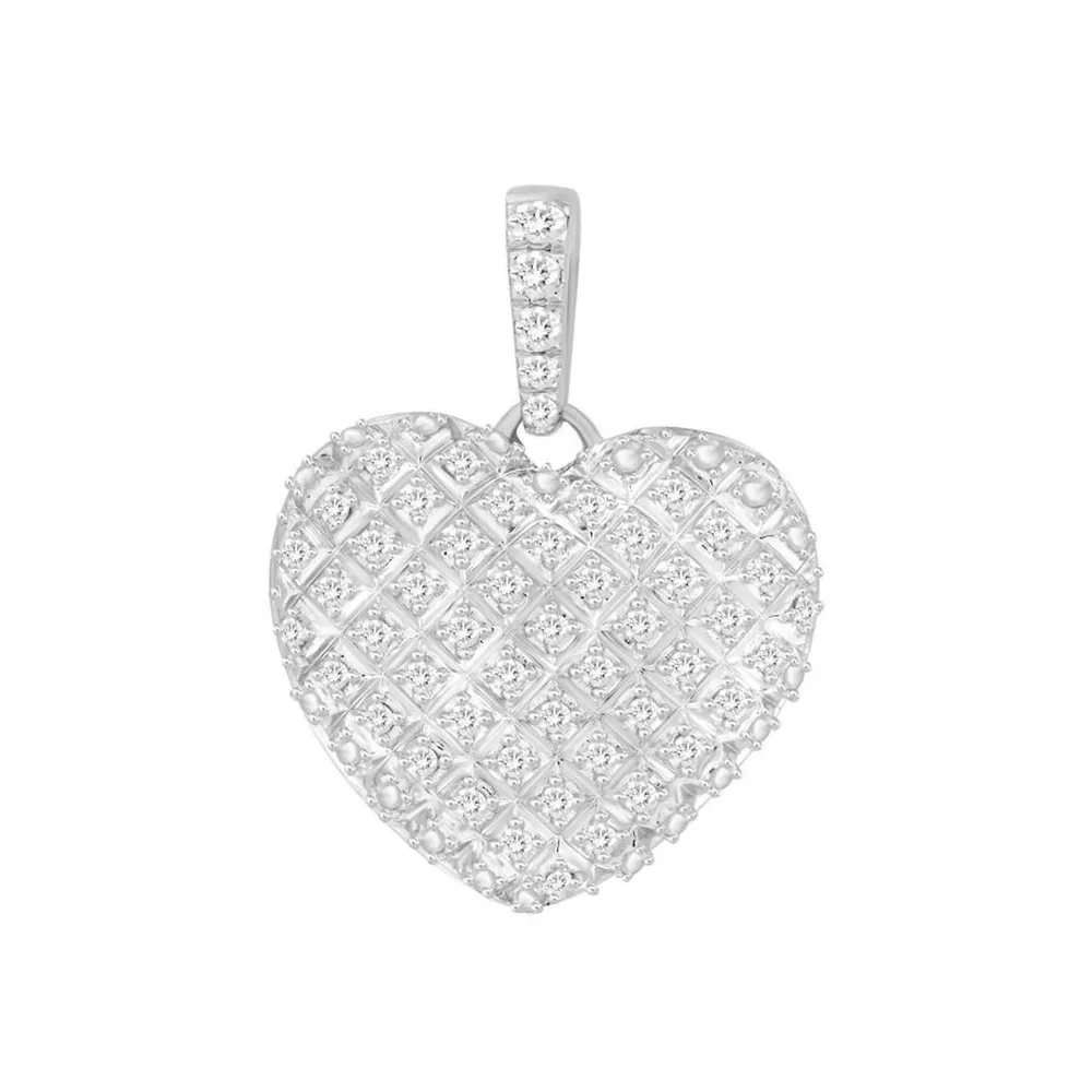 MEN’S CHARM 1/4 CT ROUND DIAMOND 10K WHITE GOLD