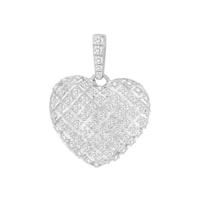 MEN’S CHARM 1/4 CT ROUND DIAMOND 10K WHITE GOLD