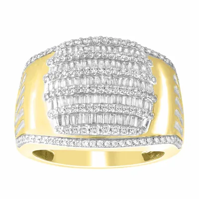 MEN’S RING 1 1/2 CT ROUND DIAMOND 10K YELLOW GOLD