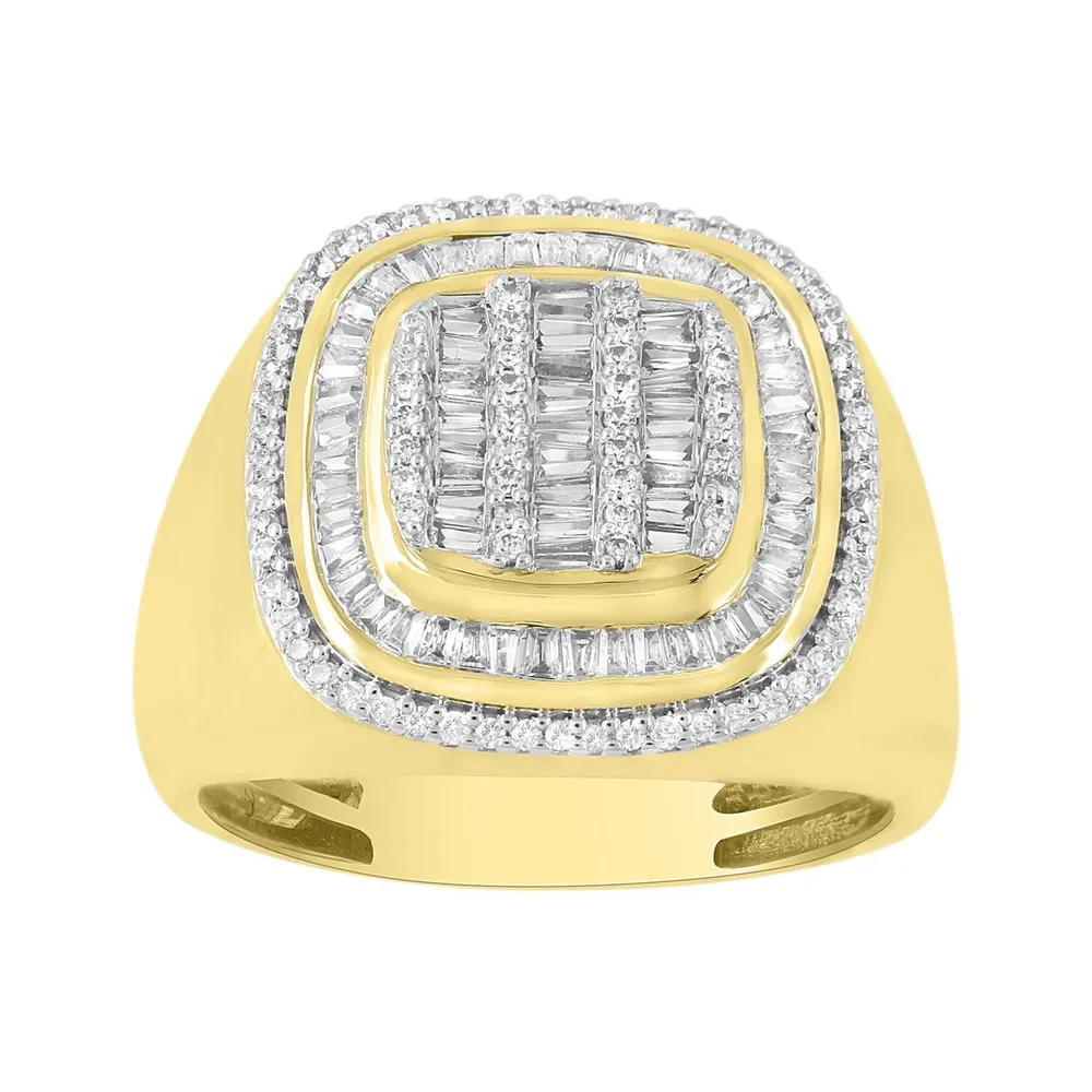 MEN’S RING 1 CT ROUND DIAMOND 10K YELLOW GOLD