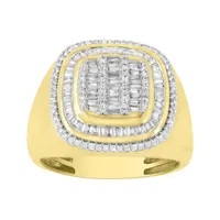 MEN’S RING 1 CT ROUND DIAMOND 10K YELLOW GOLD