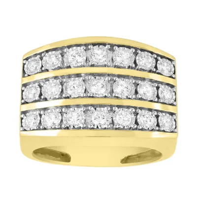 MEN’S RING 1 CT ROUND DIAMOND 10K YELLOW GOLD