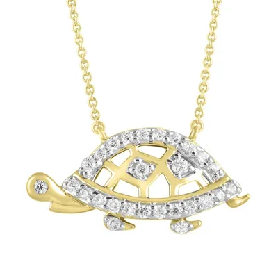 LADIES PENDANT 1/6 ROUND DIAMOND 10K YELLOW GOLD