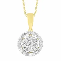 LADIES PENDANT 1/2 ROUND DIAMOND 10K YELLOW GOLD