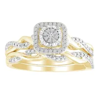 LADIES RING 1/10 CT ROUND DIAMOND 10K YELLOW GOLD