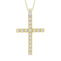 MEN’S CROSS 2 5/8 CT ROUND DIAMOND 10K YELLOW GOLD