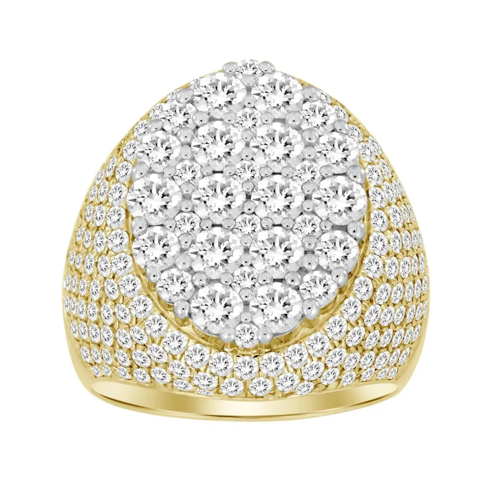 MEN’S RING 5 1/6 CT ROUND DIAMOND 14K YELLOW GOLD