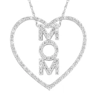 LADIES PENDANT 1/4 ROUND DIAMOND 10K WHITE GOLD