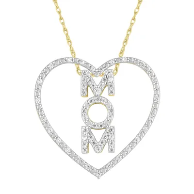 LADIES PENDANT 1/4 ROUND DIAMOND 10K YELLOW GOLD