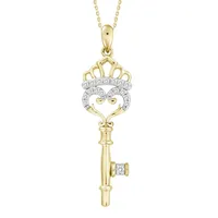 LADIES PENDANT 1/10 ROUND DIAMOND 10K YELLOW GOLD