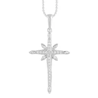 LADIES PENDANT 1/6 ROUND DIAMOND 10K WHITE GOLD