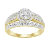 LADIES RING 1/2 CT ROUND DIAMOND 10K YELLOW GOLD