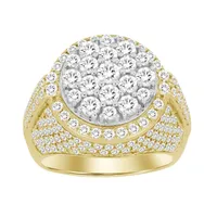 MEN’S RING 3 1/2 CT ROUND DIAMOND 10K YELLOW GOLD