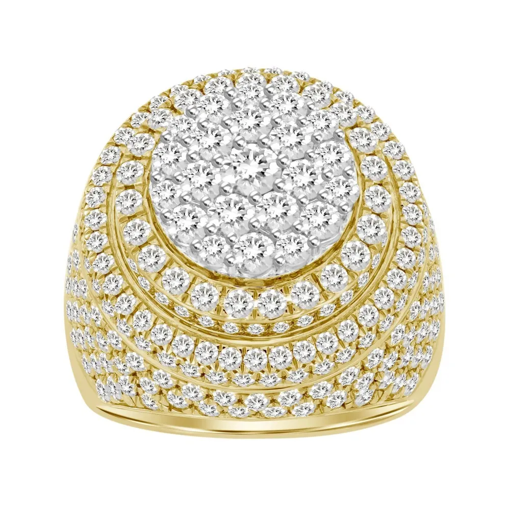 MEN’S RING 5 1/2 CT ROUND DIAMOND 10K YELLOW GOLD