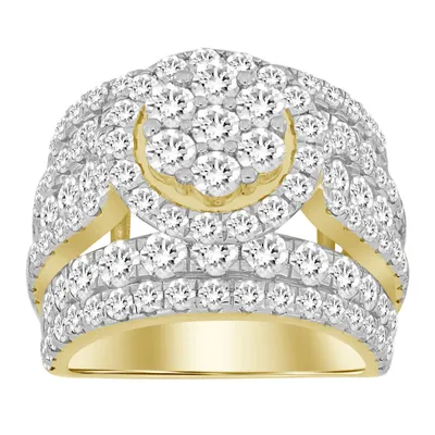 LADIES RING 5 CT ROUND DIAMOND 10K YELLOW GOLD