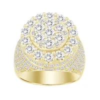 MEN’S RING 4 1/20 CT ROUND DIAMOND 14K YELLOW GOLD