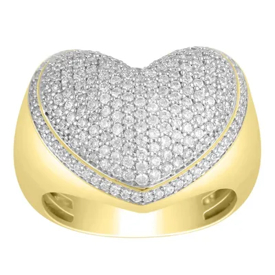 LADIES RING 1 CT ROUND DIAMOND 10K YELLOW GOLD