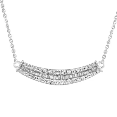 LADIES NECKLACE / CT ROUND/BAGUETTE DIAMOND 10K GOLD