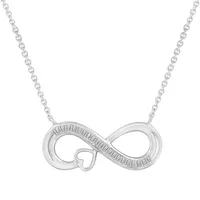 LADIES NECKLACE 1/10 CT BAGUETTE DIAMOND 10K WHITE GOLD