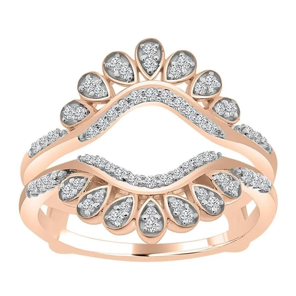 LADIES RING 1/4 CT ROUND DIAMOND 10K ROSE GOLD