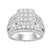 LADIES RING 2 CT ROUND DIAMOND 10K WHITE GOLD