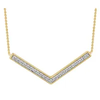 0.10CT RD DIAMONDS SET IN 10KT YELLOW GOLD LADIES NECKLACE