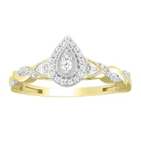 LADIES RING 1/6 CT ROUND DIAMOND 10K YELLOW GOLD