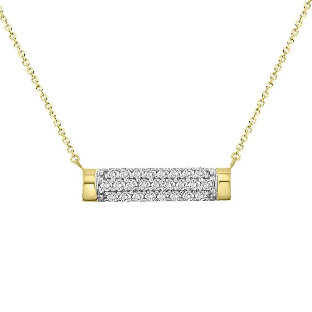 LADIES PENDANT 1/5 CT ROUND DIAMOND 10K YELLOW GOLD (CHAIN INCLUDED)