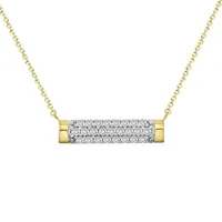 LADIES PENDANT 1/5 CT ROUND DIAMOND 10K YELLOW GOLD (CHAIN INCLUDED)