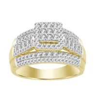 LADIES RING 1 CT ROUND DIAMOND 10K YELLOW GOLD