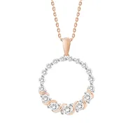 LADIES PENDANT 1/2 CT ROUND DIAMOND 10K ROSE GOLD