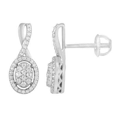 LADIES EARRING 1/3 CT ROUND DIAMOND 10K WHITE GOLD