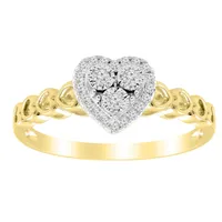 LADIES RING 1/8 CT ROUND DIAMOND 10K YELLOW GOLD