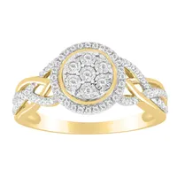 LADIES RING 1/2 CT ROUND DIAMOND 10K YELLOW GOLD