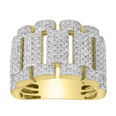 MEN’S BAND 2 3/8 CT ROUND DIAMOND 10K YELLOW GOLD