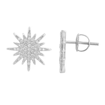 LADIES EARRING 1/3 CT ROUND DIAMOND 10K WHITE GOLD