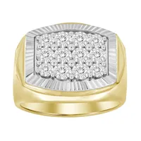 MEN’S RING 1/2 CT ROUND DIAMOND 10K YELLOW/WHITE GOLD