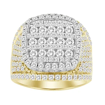 MEN’S RING 4 1/10 CT ROUND DIAMOND 10K YELLOW GOLD