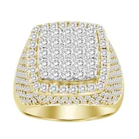 MEN’S RING 3 7/8 CT ROUND DIAMOND 10K YELLOW GOLD