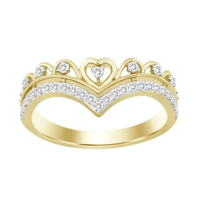 LADIES STACKABLE BAND 1/5 CT ROUND DIAMOND 10K YELLOW GOLD