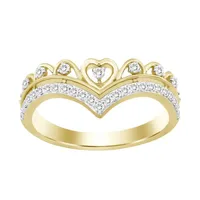 LADIES STACKABLE BAND 1/5 CT ROUND DIAMOND 10K YELLOW GOLD