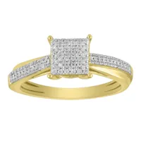 LADIES RING 1/4 CT ROUND DIAMOND 10K YELLOW GOLD